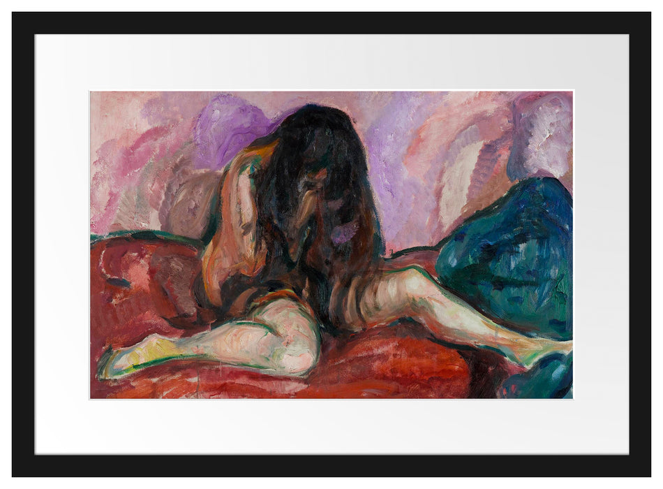 Edvard Munch - Weinende Nackte Passepartout Rechteckig 40