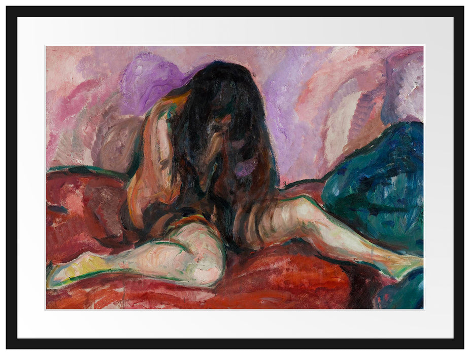 Edvard Munch - Weinende Nackte Passepartout Rechteckig 80