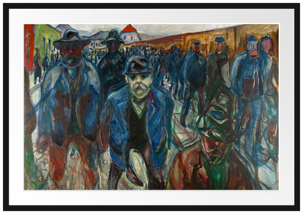 Edvard Munch - Arbeiter auf dem Heimweg Passepartout Rechteckig 100