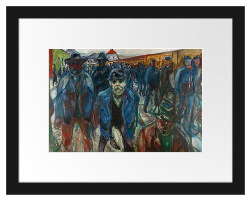 Edvard Munch - Arbeiter auf dem Heimweg Passepartout Rechteckig 30