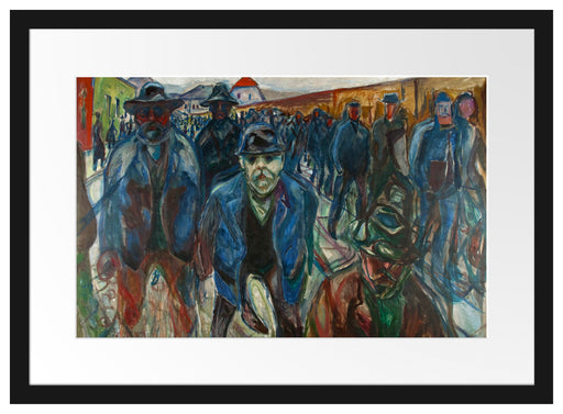 Edvard Munch - Arbeiter auf dem Heimweg Passepartout Rechteckig 40