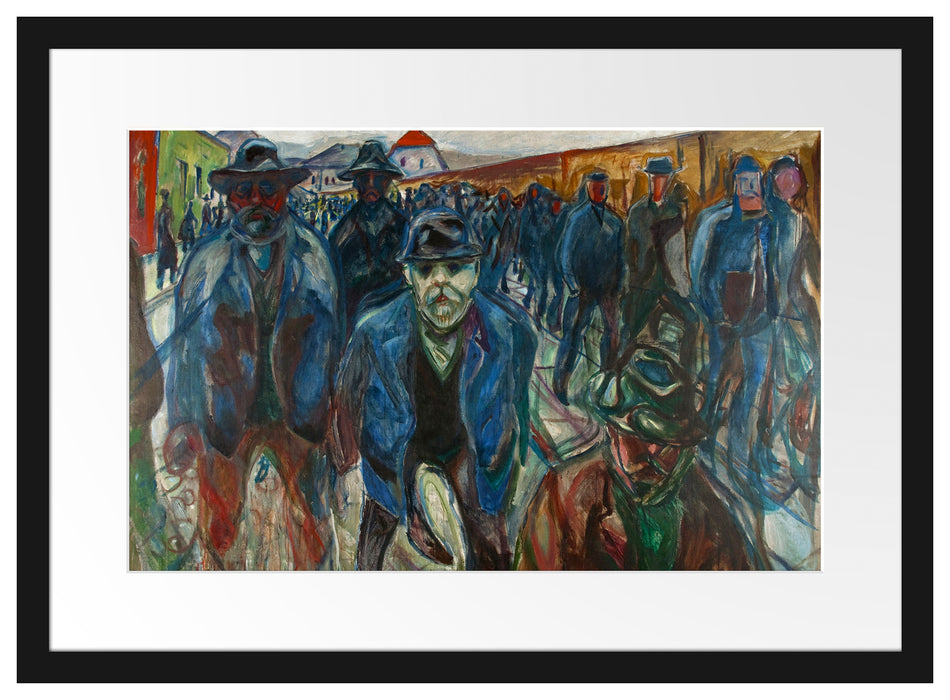 Edvard Munch - Arbeiter auf dem Heimweg Passepartout Rechteckig 40