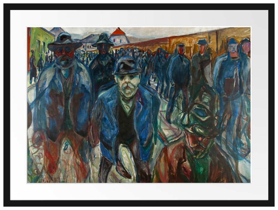 Edvard Munch - Arbeiter auf dem Heimweg Passepartout Rechteckig 80