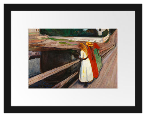 Edvard Munch - Mädchen auf der Brücke Passepartout Rechteckig 30