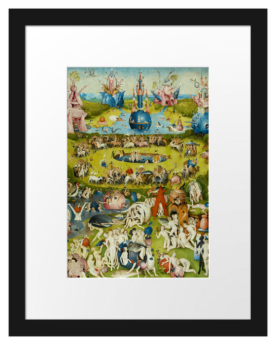 Pixxprint Hieronymus Bosch - Der Garten der Lüste IV, im Galerie-Passepartout Bilderrahmen