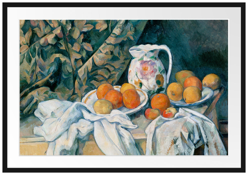Paul Cézanne  - Stillleben mit Gardine Passepartout Rechteckig 100