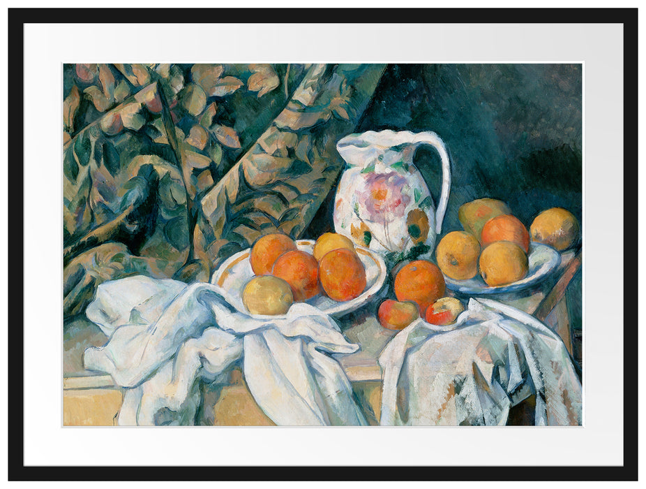 Paul Cézanne  - Stillleben mit Gardine Passepartout Rechteckig 80
