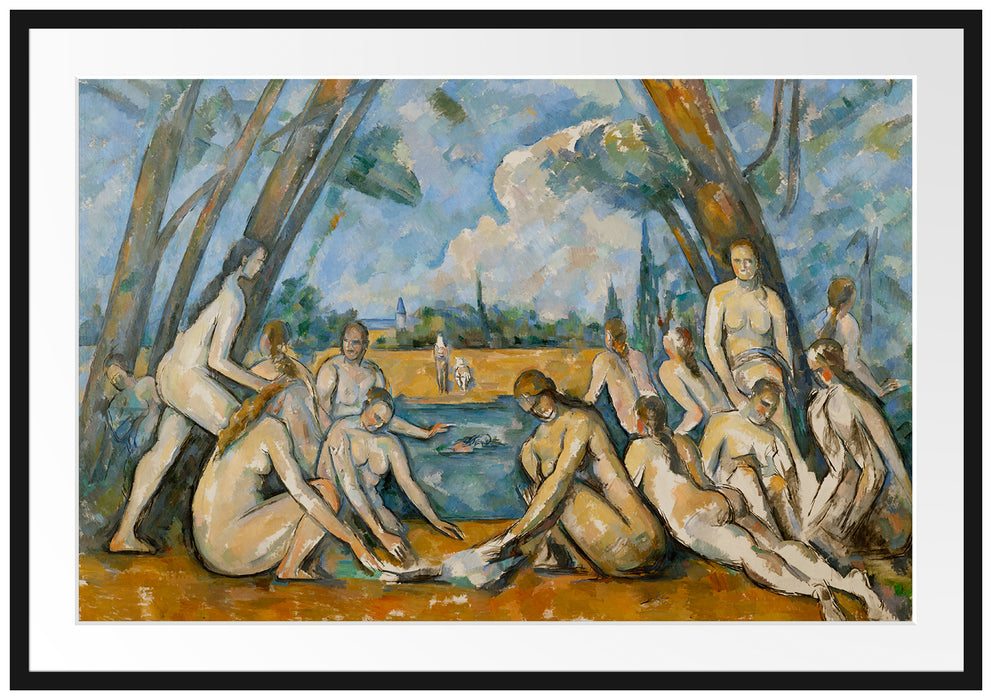Paul Cézanne  - Die großen Badenden Passepartout Rechteckig 100