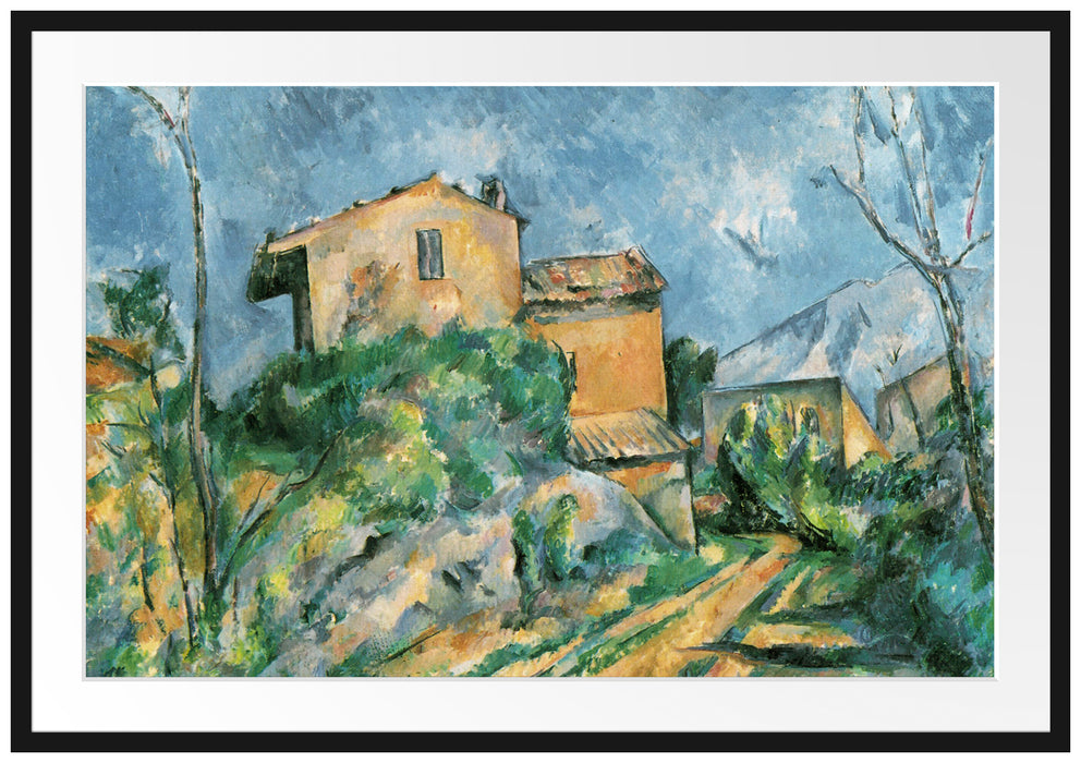Paul Cézanne  - Das Haus Maria am Weg zum Château Noir Passepartout Rechteckig 100