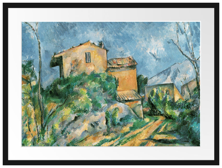 Paul Cézanne  - Das Haus Maria am Weg zum Château Noir Passepartout Rechteckig 80