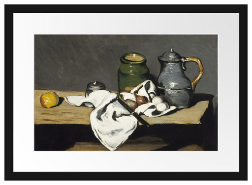 Paul Cézanne  - Stillleben mit offener Schublade Passepartout Rechteckig 40
