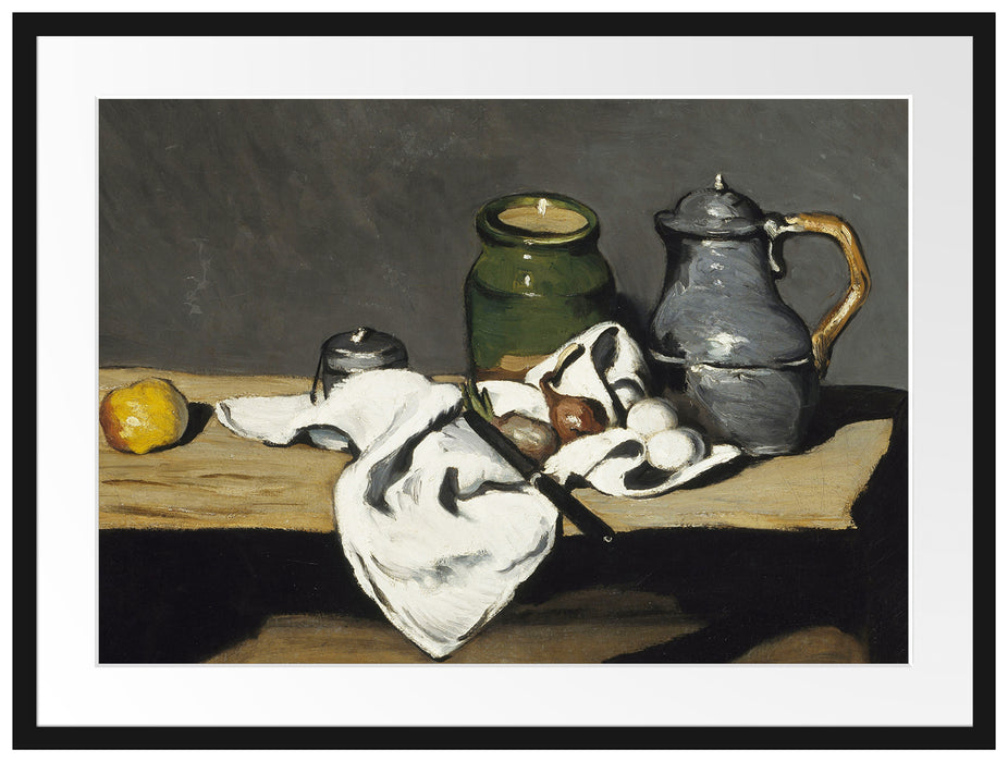 Paul Cézanne  - Stillleben mit offener Schublade Passepartout Rechteckig 80