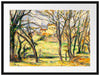 Paul Cézanne  - Bäume und Häuser nahe des Jas de Bouff Passepartout Rechteckig 80