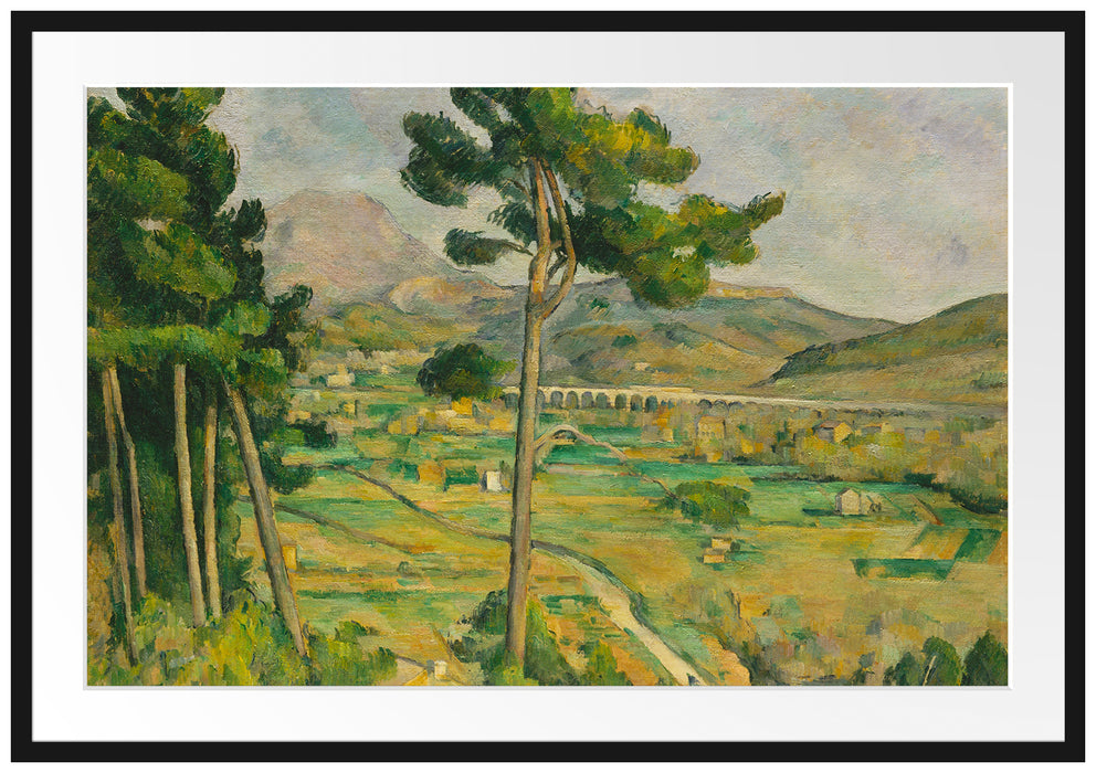 Paul Cézanne  - Mont Sainte Victoire und das Viadukt Passepartout Rechteckig 100