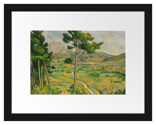 Paul Cézanne  - Mont Sainte Victoire und das Viadukt Passepartout Rechteckig 30