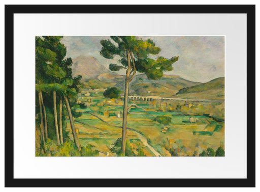 Paul Cézanne  - Mont Sainte Victoire und das Viadukt Passepartout Rechteckig 40