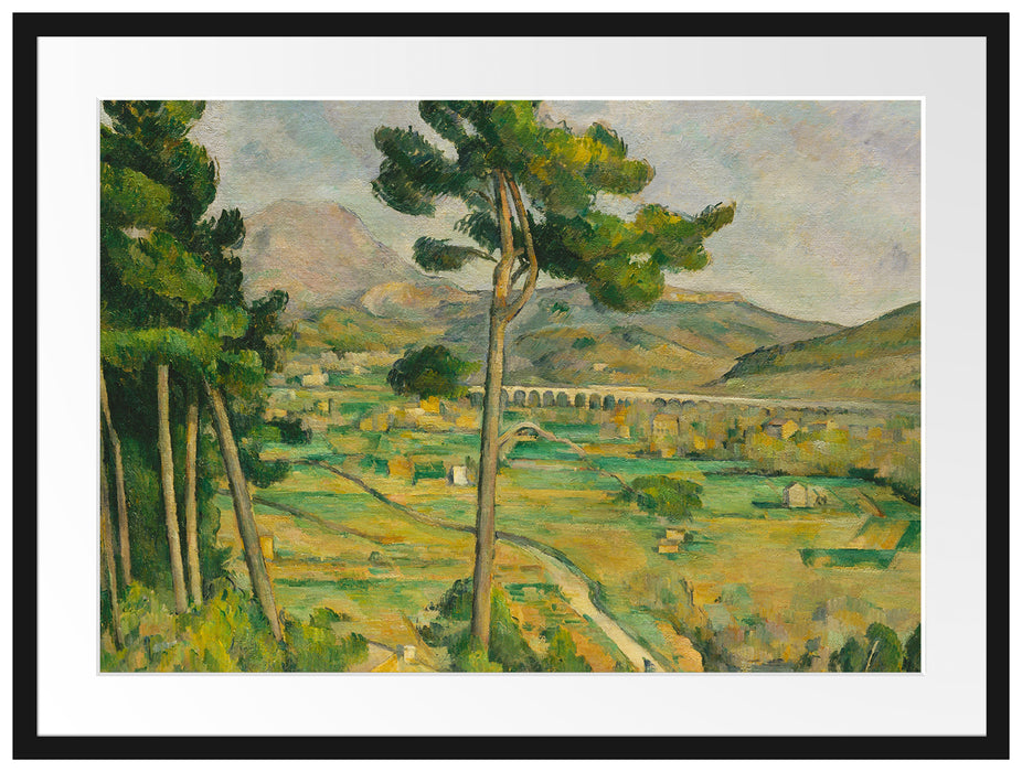 Paul Cézanne  - Mont Sainte Victoire und das Viadukt Passepartout Rechteckig 80