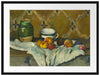Paul Cézanne  - Stillleben mit Krug Tasse und Äpfel Passepartout Rechteckig 80