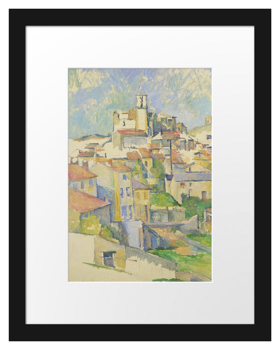 Pixxprint Paul Cézanne - Gardanne, im Galerie-Passepartout Bilderrahmen