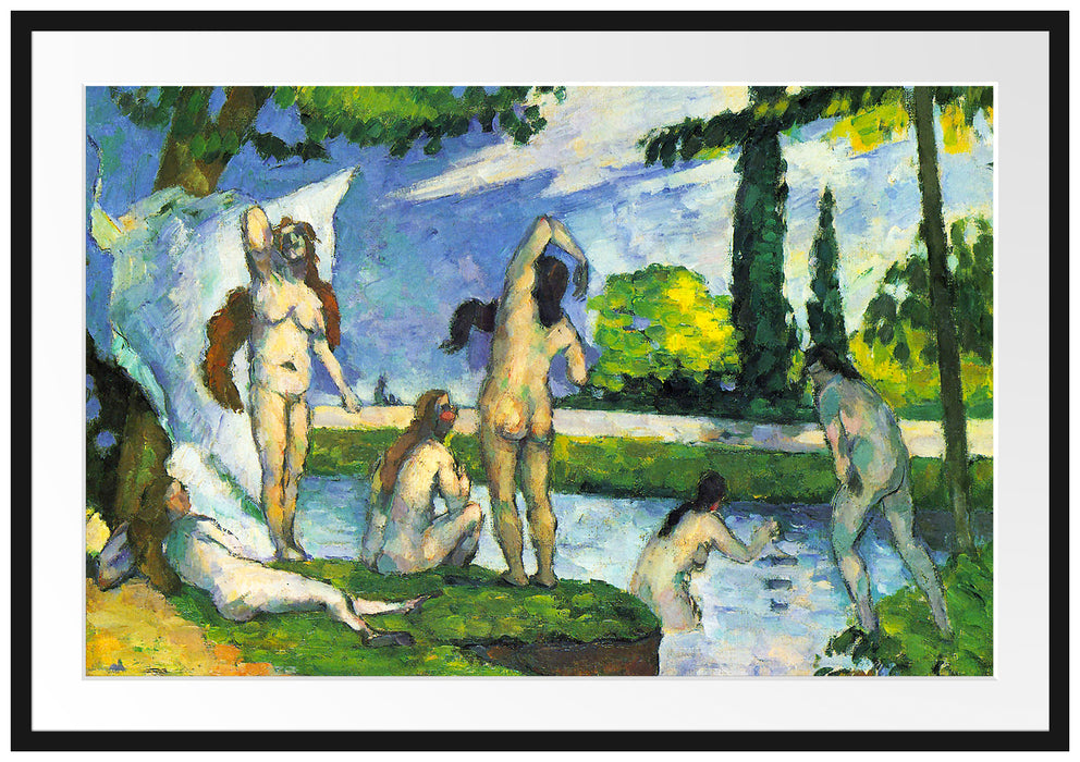 Paul Cézanne  - Die Badenden Passepartout Rechteckig 100