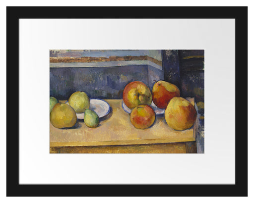 Paul Cézanne  - Stillleben mit Äpfel und Birnen.  Passepartout Rechteckig 30