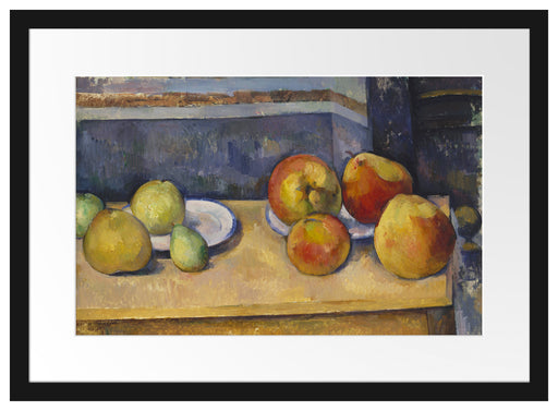 Paul Cézanne  - Stillleben mit Äpfel und Birnen.  Passepartout Rechteckig 40