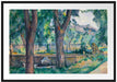 Paul Cézanne  - Das Becken beim Jas de Bouffan Passepartout Rechteckig 100
