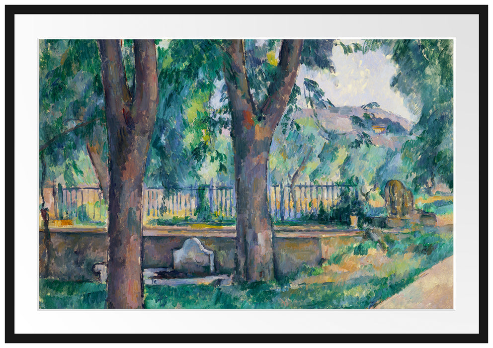 Paul Cézanne  - Das Becken beim Jas de Bouffan Passepartout Rechteckig 100