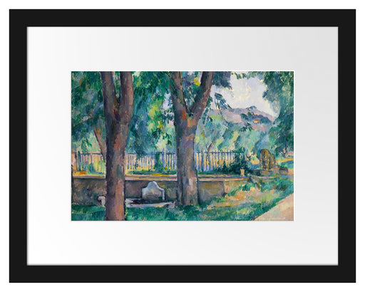 Paul Cézanne  - Das Becken beim Jas de Bouffan Passepartout Rechteckig 30