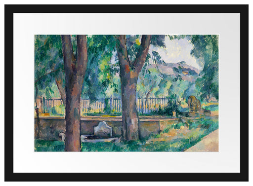 Paul Cézanne  - Das Becken beim Jas de Bouffan Passepartout Rechteckig 40