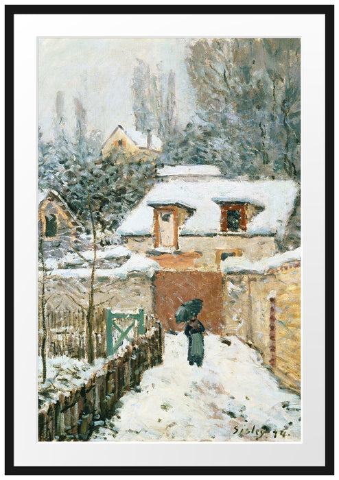 Alfred Sisley - Schnee in Louveciennes Passepartout Rechteckig 100