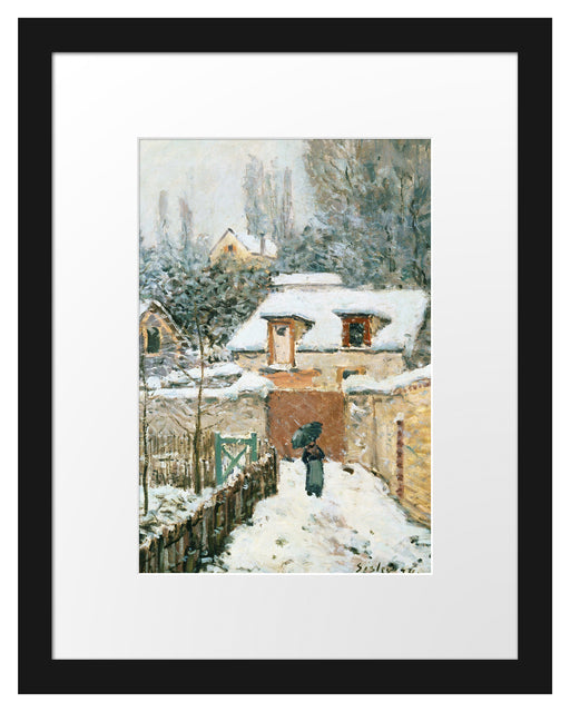 Alfred Sisley - Schnee in Louveciennes Passepartout Rechteckig 30
