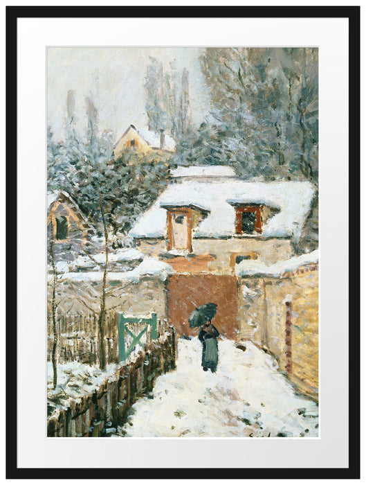 Alfred Sisley - Schnee in Louveciennes Passepartout Rechteckig 80