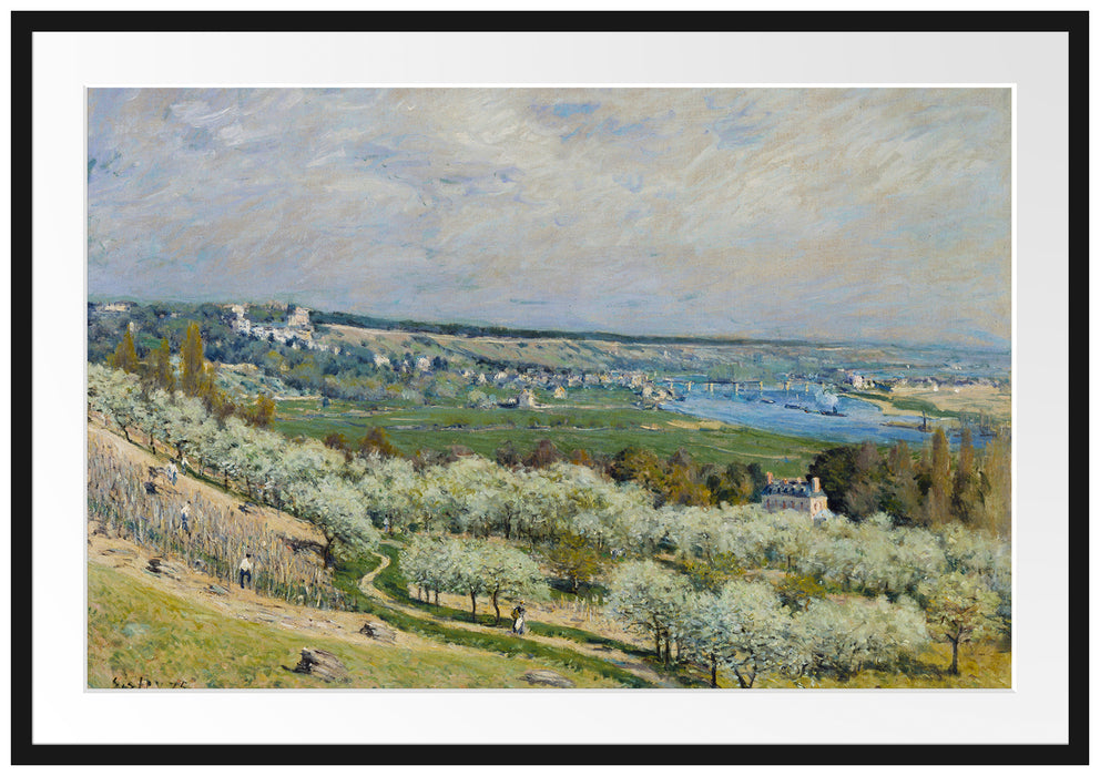 Alfred Sisley - Die Terrasse in Saint-Germain Spring Passepartout Rechteckig 100