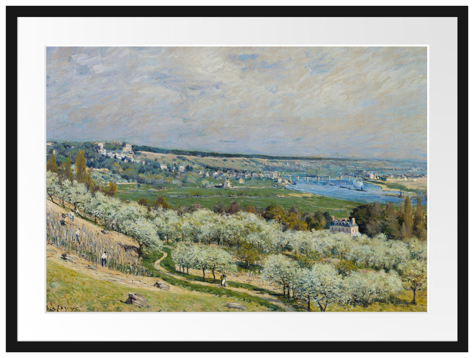 Alfred Sisley - Die Terrasse in Saint-Germain Spring Passepartout Rechteckig 80