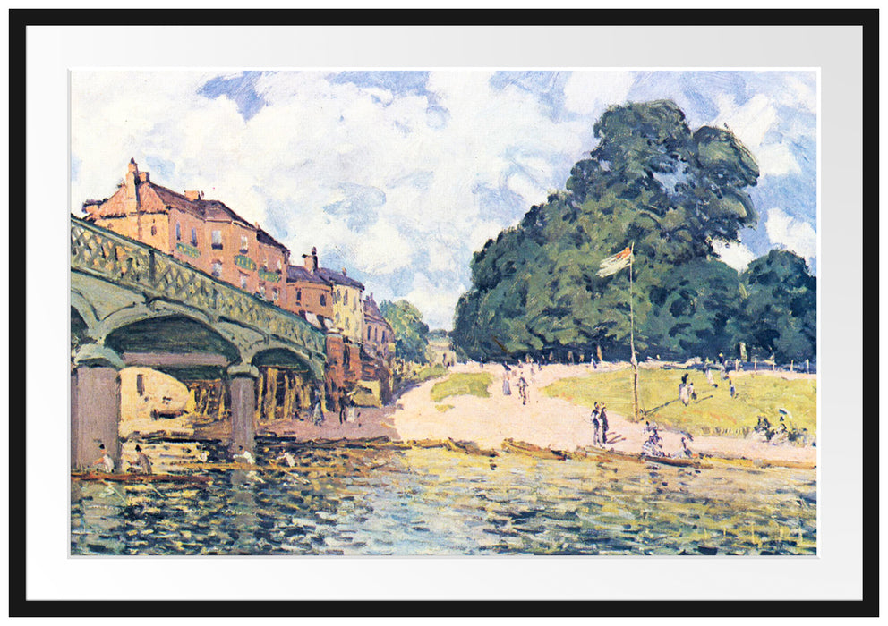 Alfred Sisley - Bridge At Hampton Court Passepartout Rechteckig 100
