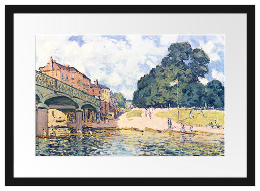 Alfred Sisley - Bridge At Hampton Court Passepartout Rechteckig 40