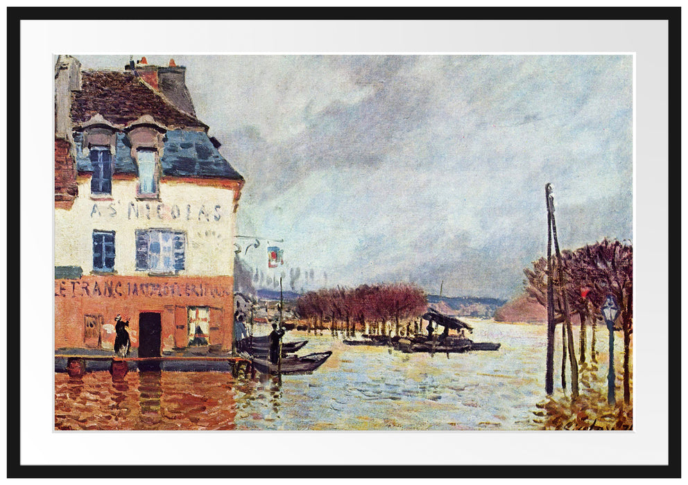 Alfred Sisley - Flood at Pont-Marley   Passepartout Rechteckig 100