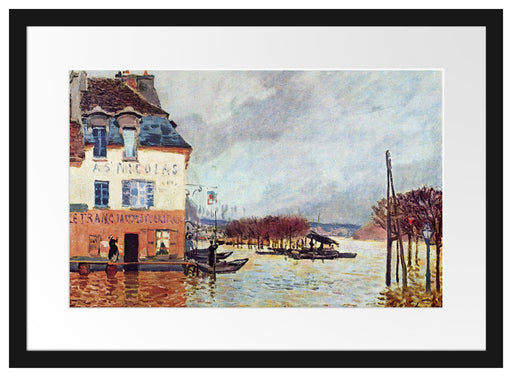 Alfred Sisley - Flood at Pont-Marley   Passepartout Rechteckig 40