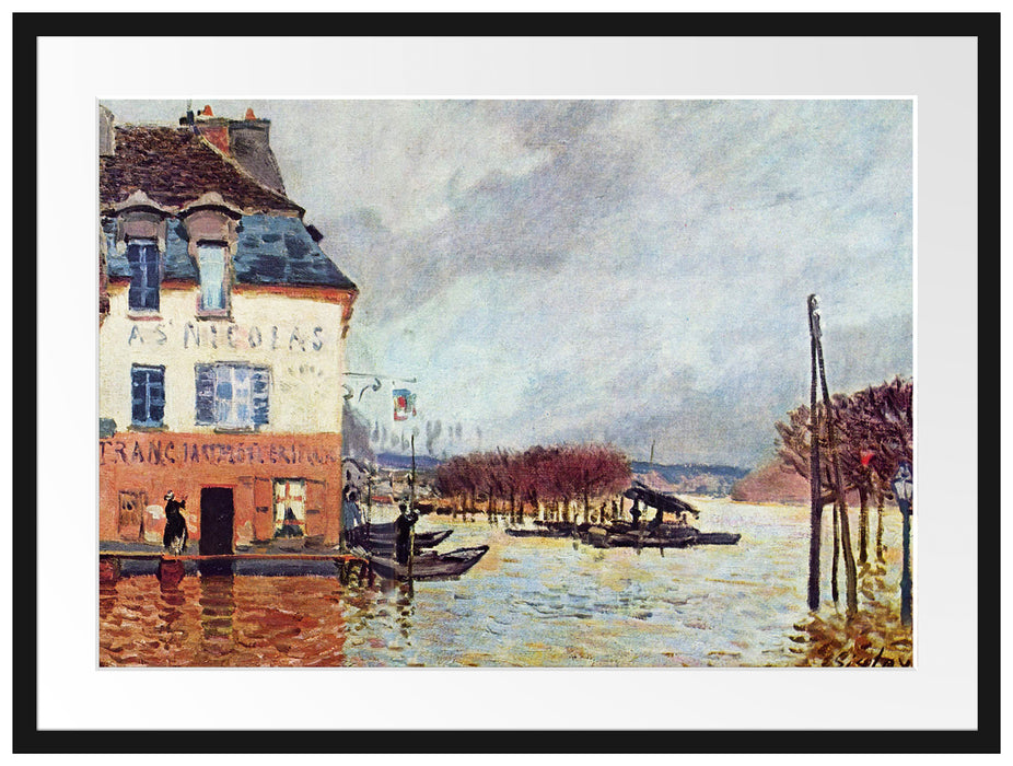 Alfred Sisley - Flood at Pont-Marley   Passepartout Rechteckig 80