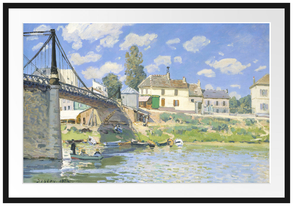 Alfred Sisley - Bridge at Villeneuve-la-Garenne Passepartout Rechteckig 100