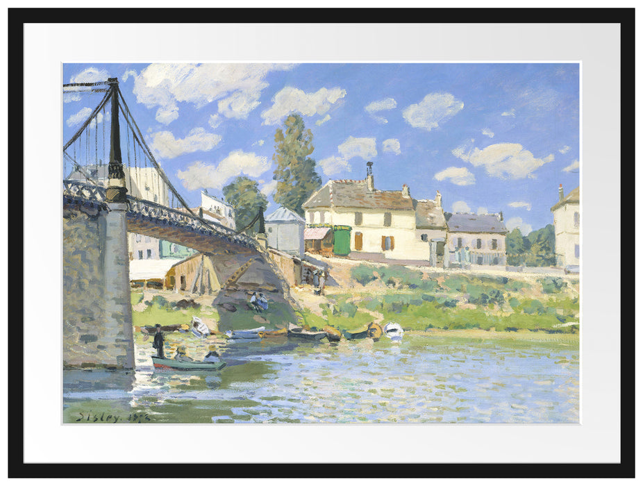 Alfred Sisley - Bridge at Villeneuve-la-Garenne Passepartout Rechteckig 80