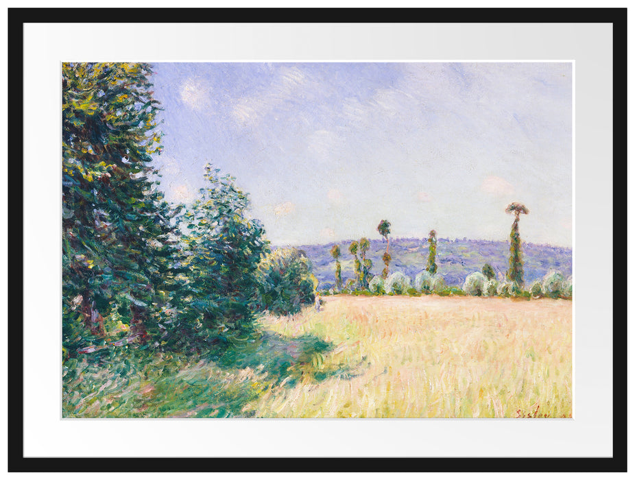 Alfred Sisley - Sahurs Meadows in Morning Sun  Passepartout Rechteckig 80