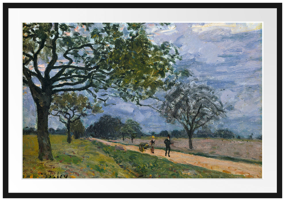 Alfred Sisley - The Road from Versailles to Louvecienne Passepartout Rechteckig 100