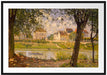 Alfred Sisley - Village On The Banks Of The Seine Ville Passepartout Rechteckig 100