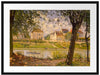 Alfred Sisley - Village On The Banks Of The Seine Ville Passepartout Rechteckig 80