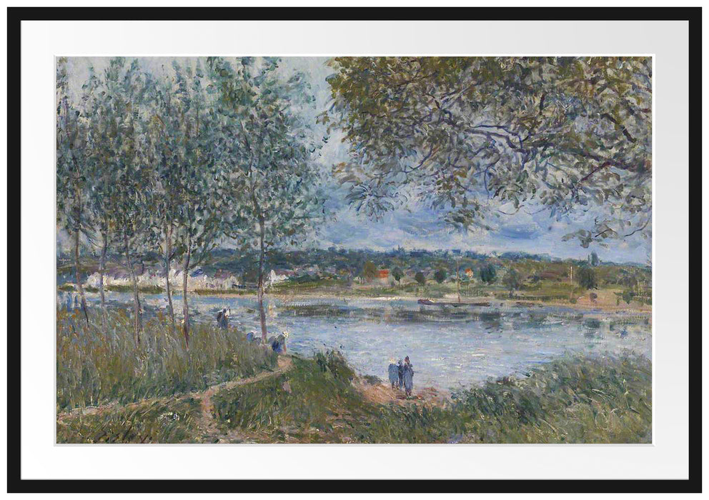 Alfred Sisley - By Way of the Old Ferry  Passepartout Rechteckig 100