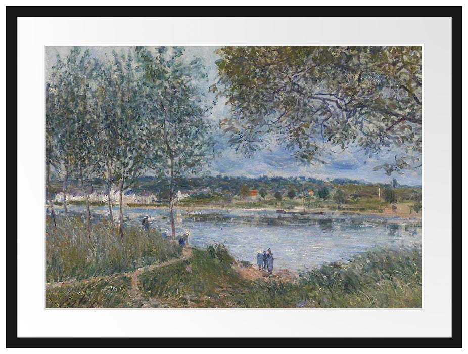 Alfred Sisley - By Way of the Old Ferry  Passepartout Rechteckig 80