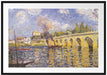 Alfred Sisley - River Steamboat and Bridge  Passepartout Rechteckig 100