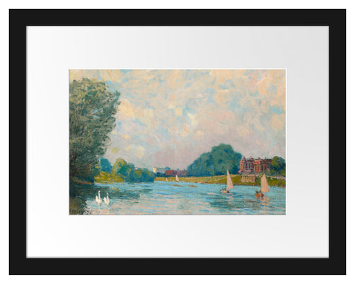 Alfred Sisley - Thames at Hampton Court  Passepartout Rechteckig 30